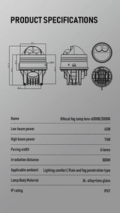 ไฟสองสีติด3.0เลนส์ LED 3สีอุปกรณ์เสริมสำหรับรถจักรยานยนต์รถยนต์ - Product Image 5