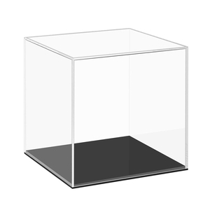 Custom Clear Acrylic <strong>Display</strong> Case With Black Base Countertop Box <strong>Cube</strong> Organizer Stand Riser Dustproof Protection Showcase - Product Image 5