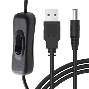 1m 5V USB DC 5.5x2.1mm güç şarj uzatma kablosu için ON OFF anahtarı ile led - Product Image 1