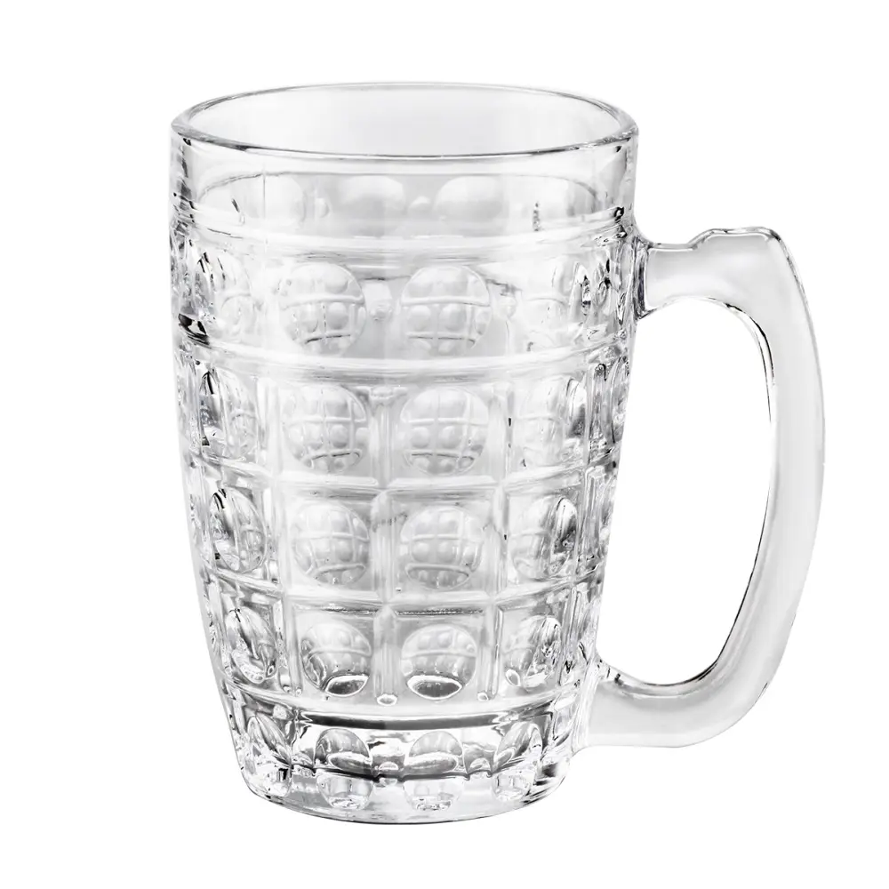 Chopp caneca de vidro transparente, copo de vidro transparente com alça para chá e cerveja