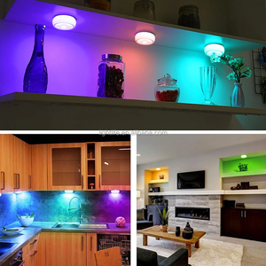 LED kısılabilir sopa dokunun işık pil kumandalı dolap itin gece lambası dolap altı ışığı RGB renk Puck ışıkları ile uzaktan - Product Image 6