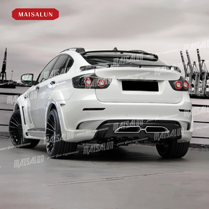 EVO stil BMW için gövde kiti X6 E71 E72 2007-2014 FRP ön tampon arka tampon yan etek Spoiler çamurluklar - Product Image 5