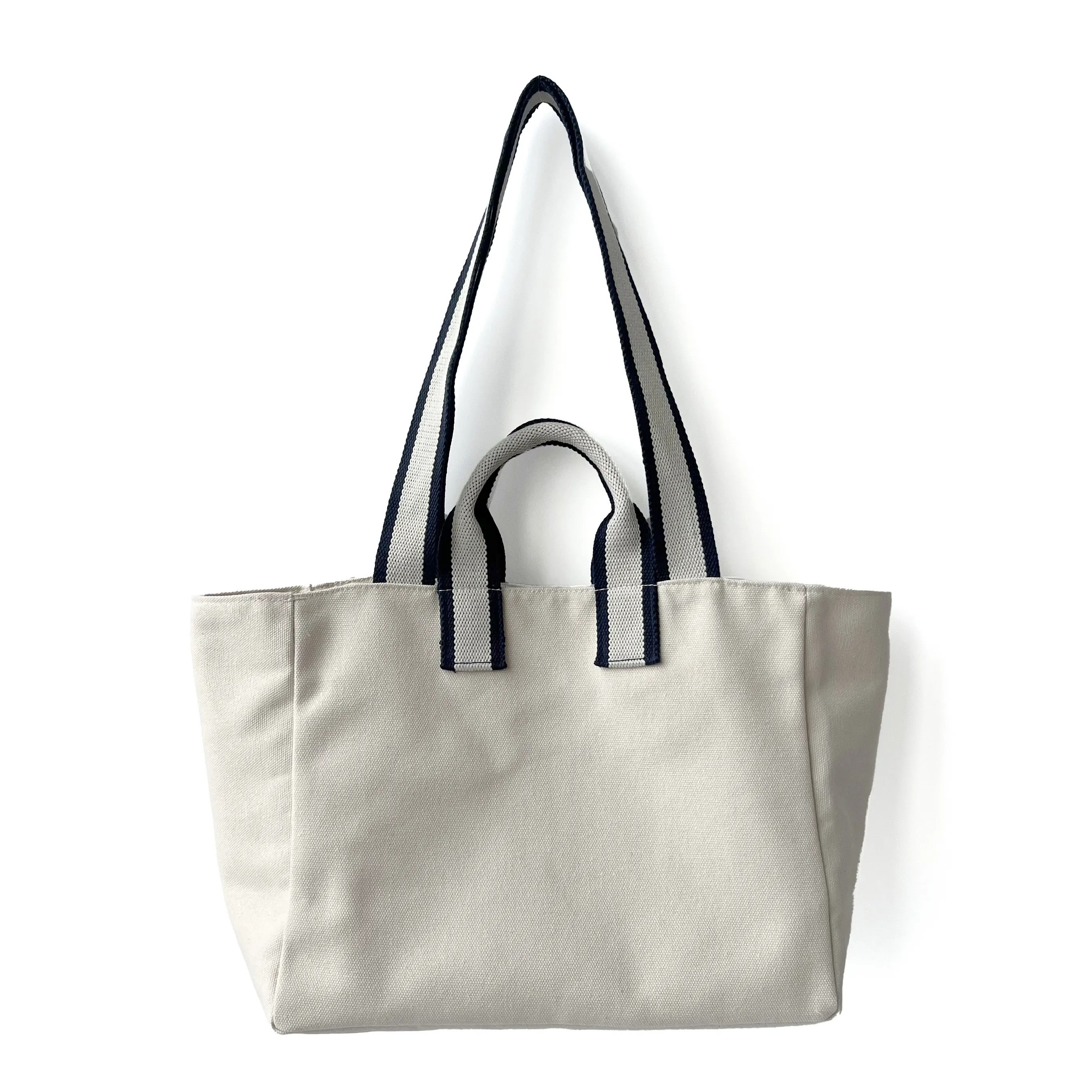 Hochwertige Einkaufstasche aus Baumwolle mit doppeltem Griff und individuell bedrucktem Logo für Damen