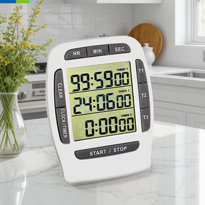 Timer da cucina digitale a 3 canali con Display LCD per cucinare il conto alla rovescia sveglia staffa magnetica-in plastica - Product Image 5