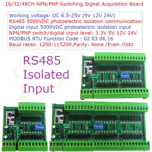 24DIA16 24DIB32 24DIC48 16/32/48CH NPN/PNP Isolated <strong>Input</strong> Switching <strong>Digital</strong> Collector Board RS485 <strong>Modbus</strong> RTU <strong>Module</strong> DC 12V 24V