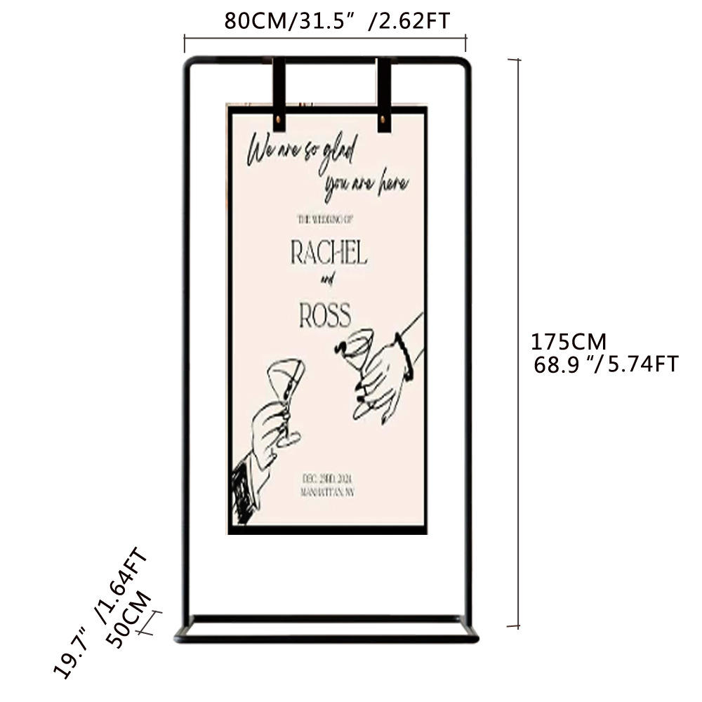 Welcome square stand 0.8*1.75m Gold