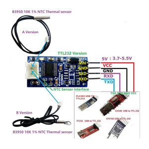 Sensor de temperatura RS485 TTL RS232, módulo convertidor para resistencia termistor 10K 3950 NTC