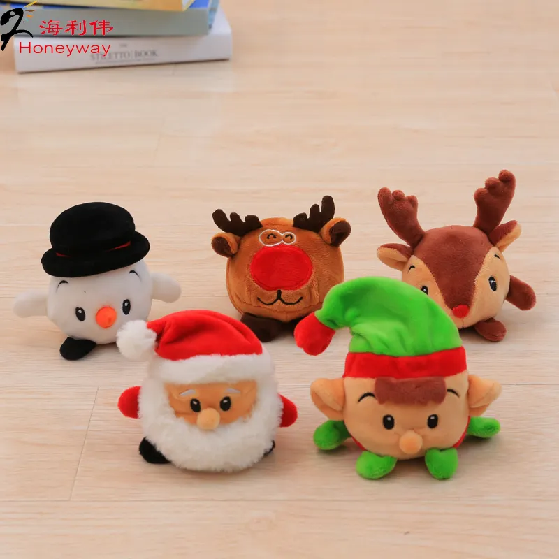 Mini Bola de felpa suave de 4 pulgadas para decoración, muñeco de nieve, elfo, alce, Santa Claus, regalos de Navidad, venta al por mayor, buena calidad