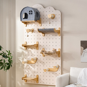 Pastoral Umwelt freundliche 5-stufige <span class=keywords><strong>Cat</strong></span> Wall Jumping Platform Kletter rahmen Wand-Sprungbrett Massivholz Peg board <span class=keywords><strong>Tree</strong></span> - Product Image 1