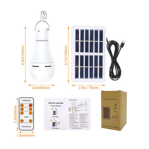 Outdoor <strong>4</strong> Modes Lighting Sensor USB Rechargeable or Solar Powered Light <strong>LED</strong> Bulb with Remote <strong>Timer</strong> for Indoor Outdoor Camping - Product Image 3