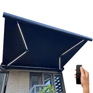 Modern stil otomatik geri çekilebilir açık güneşlik alüminyum çerçeve Polyester PVC katlanabilir veranda balkon bahçe gölge - Product Image 3
