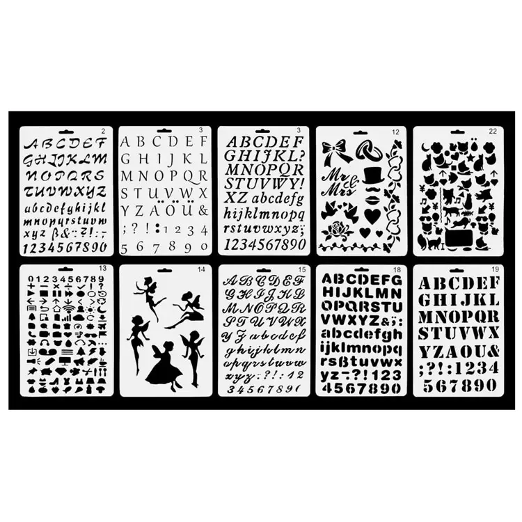 QS marca Scrapbooking del FAI DA TE Pittura Disegno del mestiere Lettera e Il Numero di Alfabeto Stencil