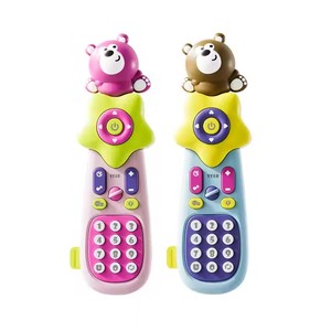 2025 popüler küçük ayı uzaktan kumanda öğrenme makinesi bebek erken eğitim cep telefonu bebek oyuncakları ışık ve müzik ile - Product Image 1