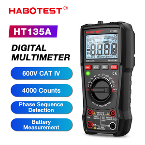 Habotest HT135A 4000 Contagens Alto Desempenho Com Tiras AnalogasSeqüência trifásica Detectar True RMS Autorange Multímetro Digital