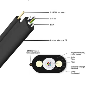 調色可能なftthタイトバッファサポートOEM/ODM2線ファイバーオプティカルケーブルG657A2屋外FTTHドロップケーブル2フラットドロップファイバーケーブル - Product Image 2