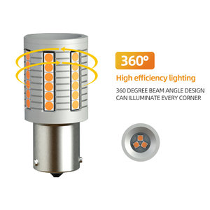 สีเหลืองอำพันไฟ Led สัญญาณไฟเลี้ยว Canbus ข้อผิดพลาดฟรีไม่มีไฮเปอร์แฟลช12-24V 1156 Ba15s P21w Bau15s Py21w T20 7440 - Product Image 3