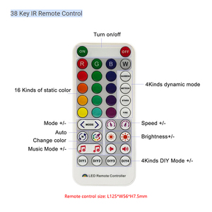 SP511E светодиодный контроллер WiFi & IR & Music полноцветный SPI цифровой сигнал Диммер с 38 клавишами дистанционного управления для 900 пикселей - Product Image 4