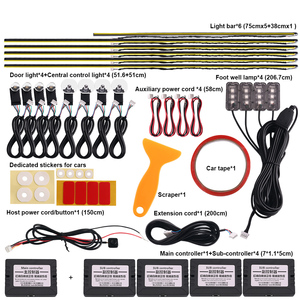 YOBIS fabrika sıcak satış akrilik 18 in1 RGB 14 in 1 10 in 1 6 in 1 ortam Led ışık araba iç ışık şeridi - Product Image 1
