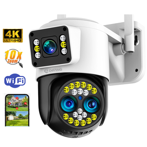DIFANG 8MP 10X Zoom WiFi güvenlik kamerası açık, 3 Lens 2 ekran iki yönlü ses, hareket algılama kablosuz güvenlik IP kamera - Product Image 1