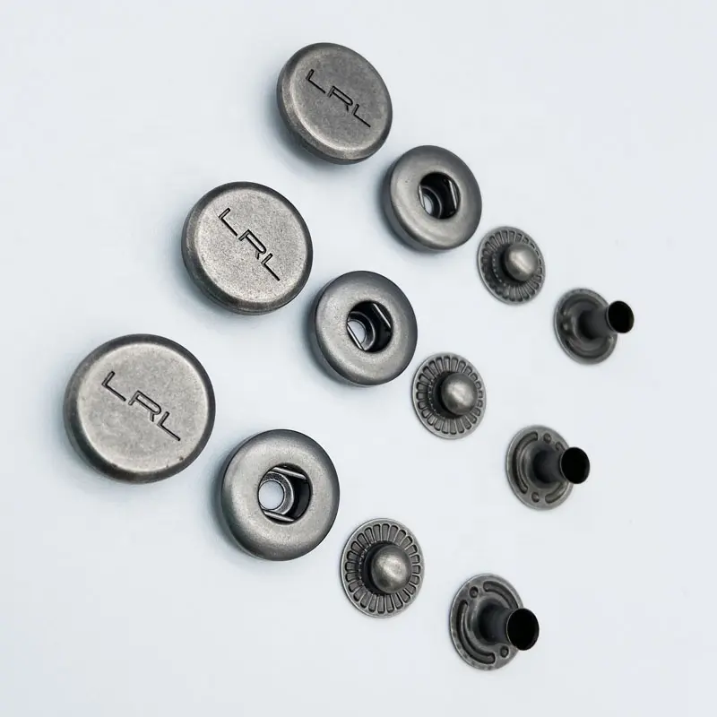 Accesorios de Hardware de alta calidad, botón de presión de Metal para ropa, tipo de producto, botón a presión personalizado