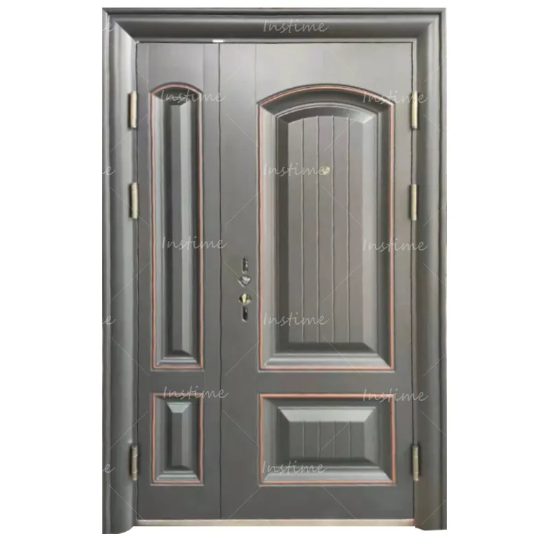 Instime-puertas de acero hechas en China, diseño elegante de puerta con cerradura biométrica, para exterior, Hotel, puerta enrollada en frío principal única