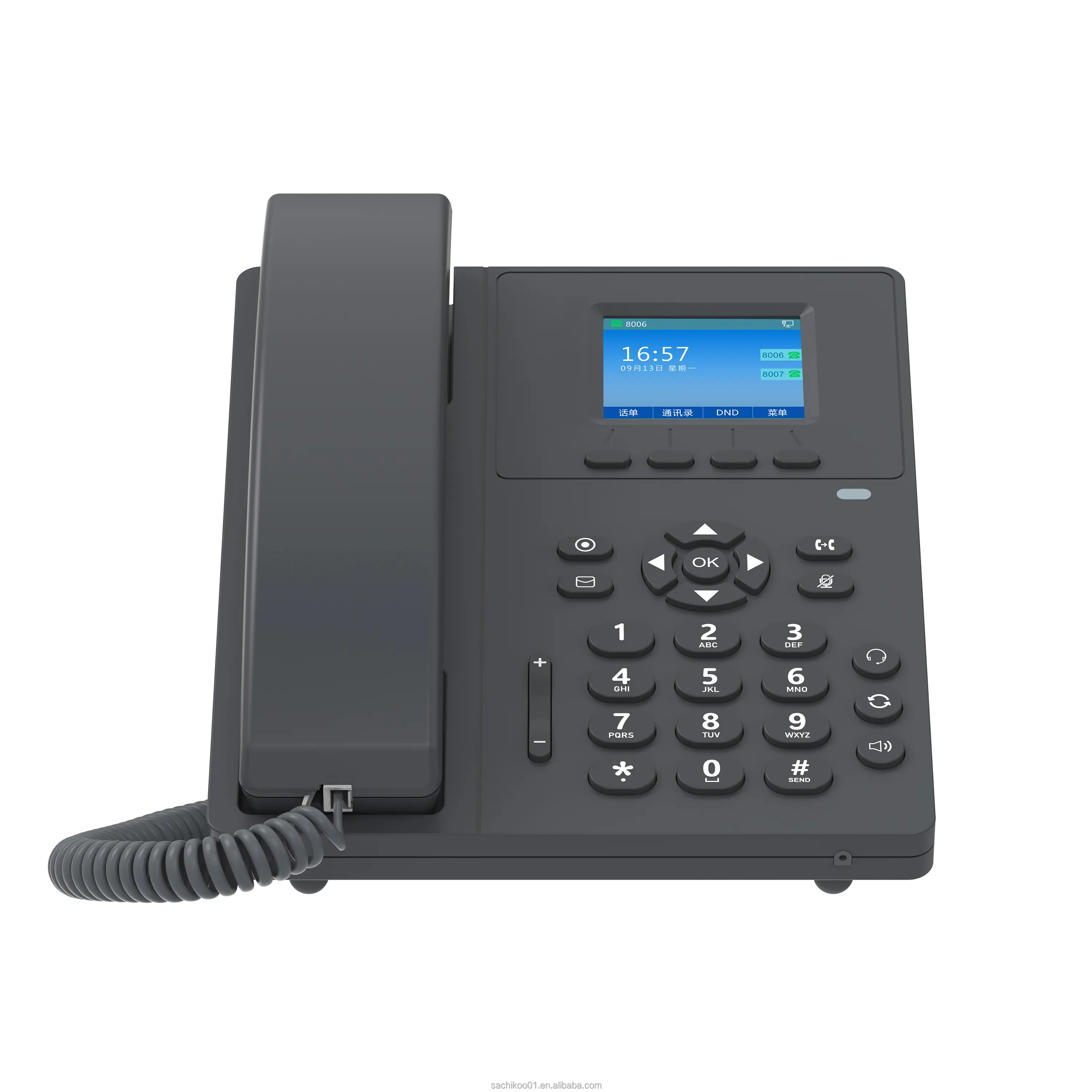 V110 IP Phone 2.4 inci warna Backlit layar warna mendukung HD Handset/speaker Ip Ponsel Voip Produk telepon Sip 2 buah Ip telepon