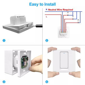 Glomarket Tuya WiFi Zigbee Smart Light Switch interruttore a parete a pulsante 1/2/3 Gang funziona con Alexa Google Home - Product Image 6