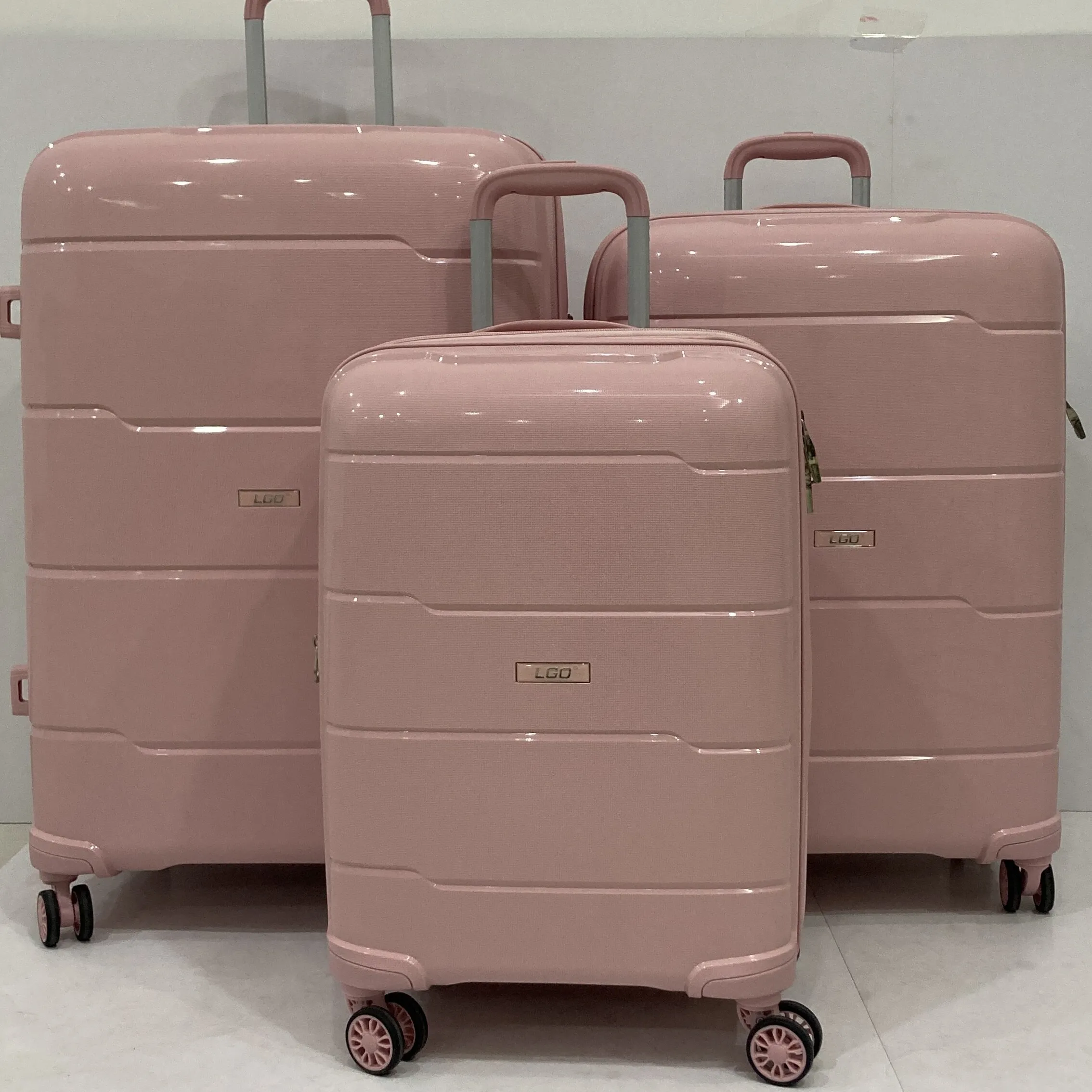 Fabricante preço full color matching unisex viagem trole bagagem pp bagagem mala conjuntos silencioso roda bagagem spinner caso