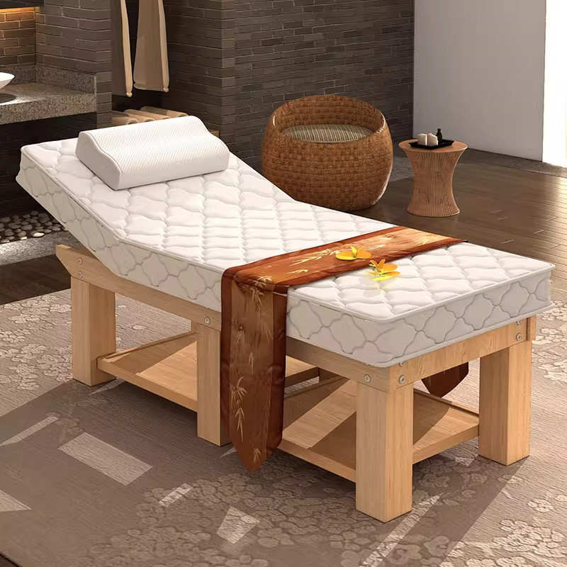 Solid wood latex bed with heating-18570