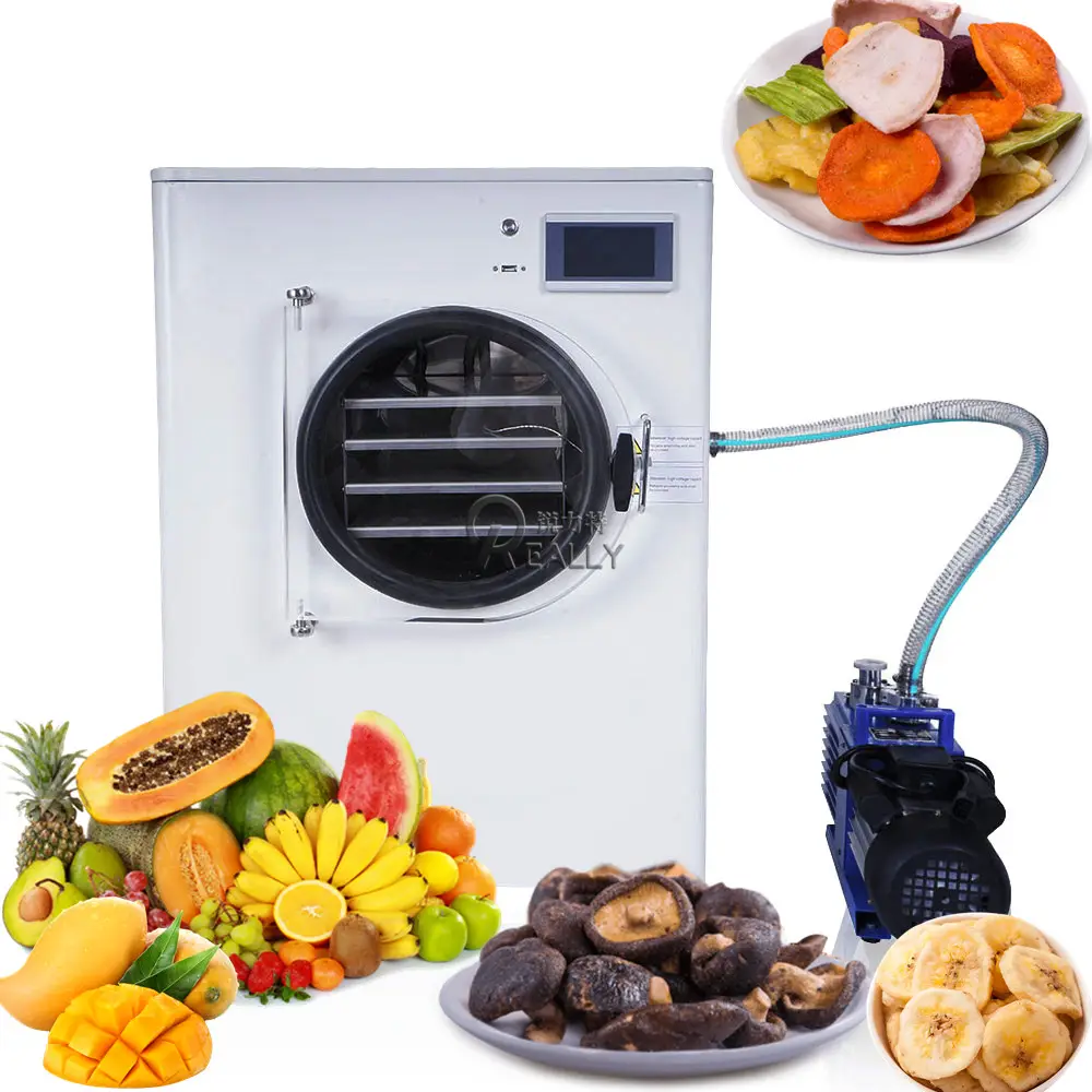 Secador para congelar de alimentos, lyophilizador industrial pequena máquina de secagem de frutas/carne