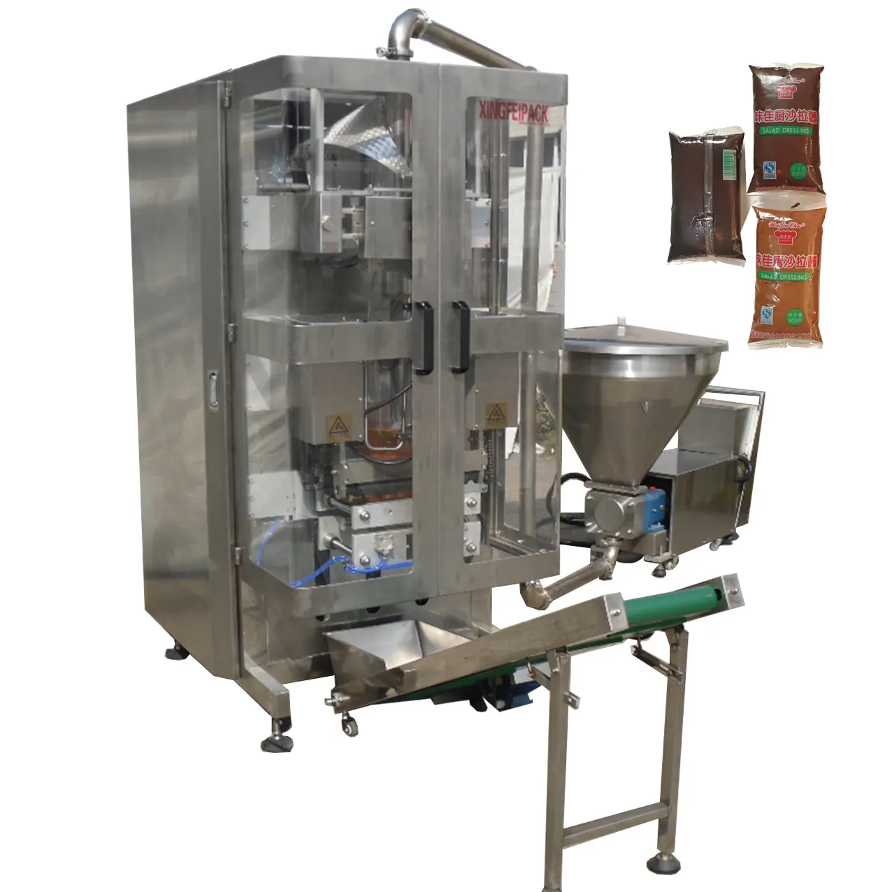 Máquina de enchimento de produto líquido de chocolate líquido e máquina de embalagem vertical para molho 3l