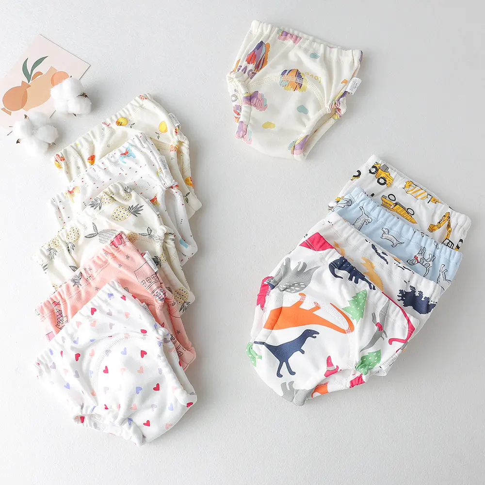 2022 Waterproof Reusable Cotton Baby Training Pants Infant Shorts Underwear Nappies Panties Nappy Changing Baby Cloth Diaper