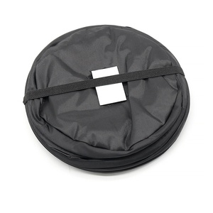 Çift katmanlı bambu araba çöp kutusu dayanıklı Oxford kıyafet depolama kova katlanabilir presleme ayakta plastik çöp kutusu fabrika stok - Product Image 4