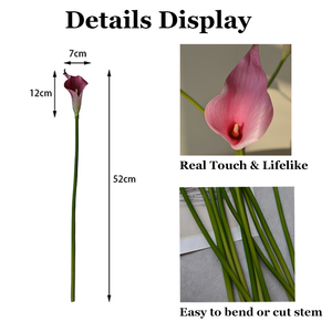 Chất Lượng Cao Bất Động Cảm Ứng EVA Trắng Nhân Tạo Calla <span class=keywords><strong>Lily</strong></span> Hoa 52Cm Cho Bảng Trung Tâm Đám Cưới Giáng Sinh Năm Mới Trang Trí Nội Thất - Product Image 3