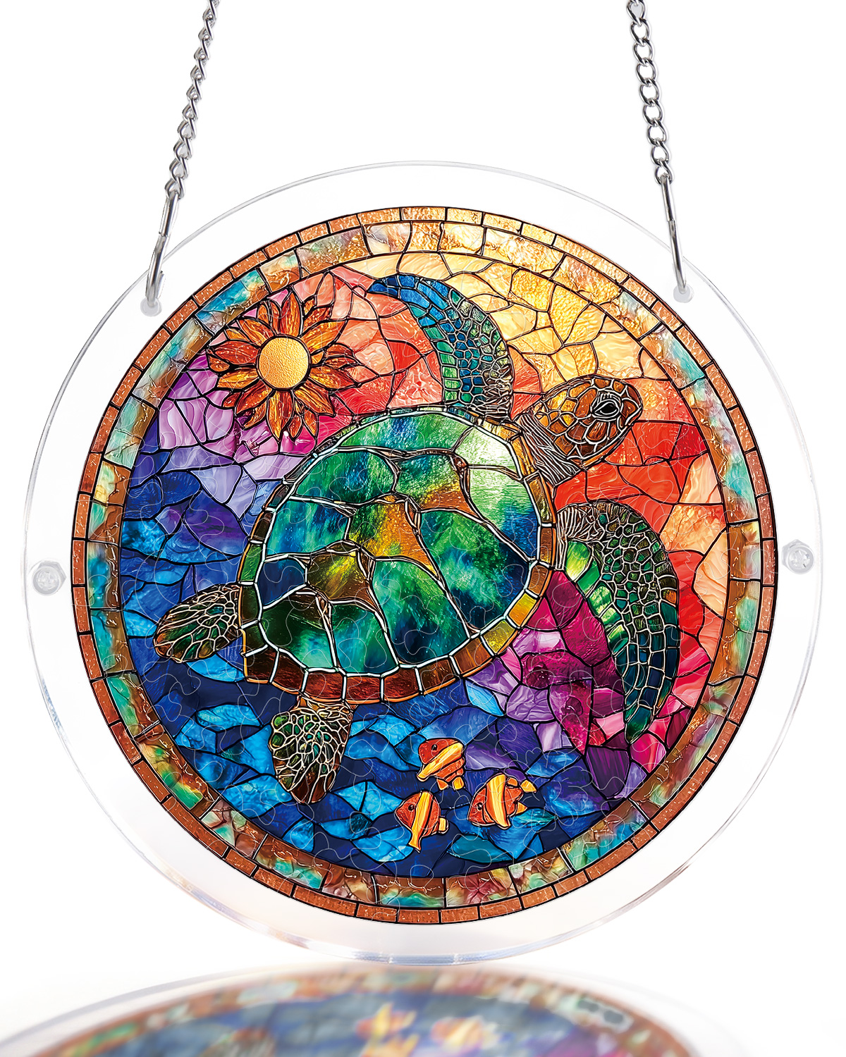 Tortue de mer en verre