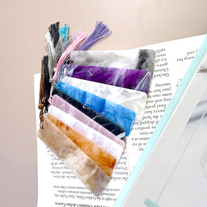 Boşlukları temizle dikdörtgen plastik akrilik imleri renkli püsküller şeffaf toplu DIY el sanatları asılı hediye etiketi için fiyat etiketleri - Product Image 2