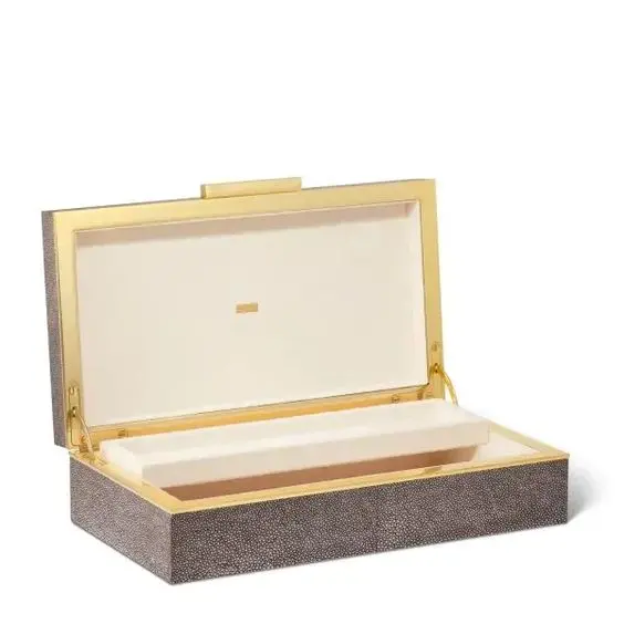 Clássico Shagreen Box Luxo perfume embalagem pele cuidados produtos caixa couro armazenamento exibir caixa