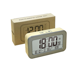 Anpassen Wecker Desktop Tisch Lcd Display Temperatur Holz Finishing dekorative Uhren - Product Image 6