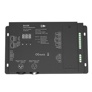 S4-DX 110-240VAC 4 canali LED striscia DMX512 & RDM 512 Display digitale decodificatore PWM DMX Controller con terminale verde XLR3 RJ45 - Product Image 2