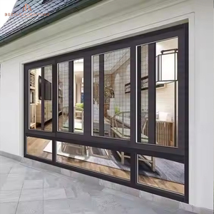 Yüksek kaliteli 3-Track alüminyum kahverengi sürgülü kapılar ve pencereler için ızgara tasarım bölümü ile Villa yatak odası asılı perde tipi - Product Image 6