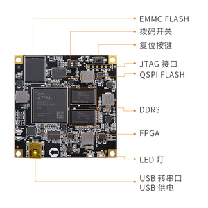 Placa base de grado industrial XC7Z015 FPGA ZYNQ7000 7015 EMMC con sistema operativo Linux de Color negro dorado - Product Image 3