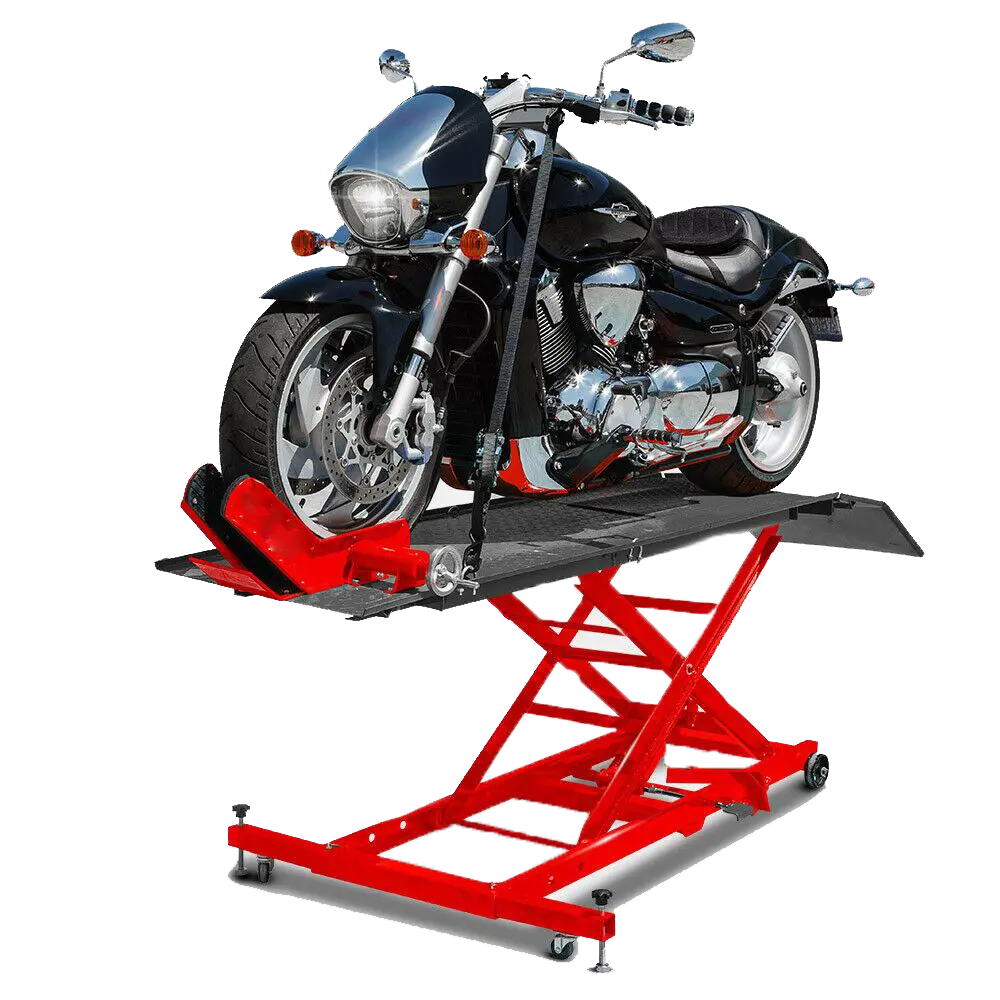 Hot Sale Red 1000lbs scissor hydraulic motorcycle lift table with CE