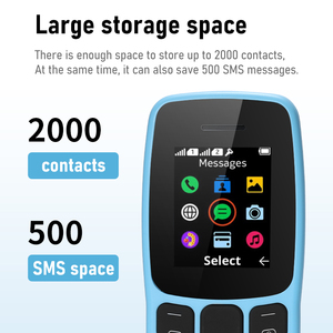 デュアルSim携帯電話nokia 106色LEDスクリーンFM機能スペイン語ドイツ語ゲーム用格安キーパッド - Product Image 5