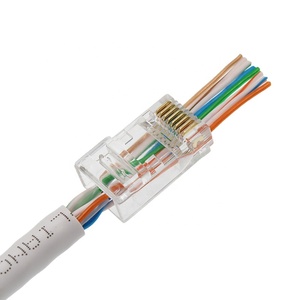 หัวปลั๊ก8P8C RJ45 RJ45หัวปลั๊กเสียบแบบ utp/ez Cat5e Cat6สำหรับเชื่อมต่อเครือข่าย - Product Image 1