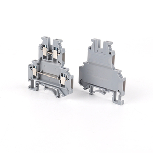 UKK3 Bloque de terminales de carril DIN de doble capa Conector de cable modular universal PA66 Bloque de terminales de alimentación - Product Image 1