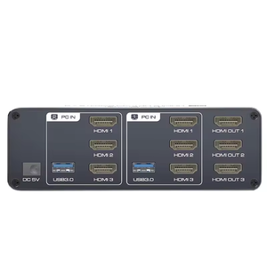 HDMI KVM交换机DP 2.1 8k 60hz 2台电脑3台显示器2端口2进3出2台电脑共享3台显示器和4个USB 3.0端口 - Product Image 2