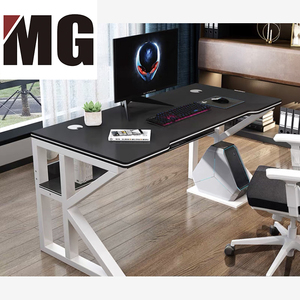 Mesa de estudio larga con almacenamiento de impresora, para pequeños espacios, mesa de estudio de madera diseñada - Product Image 6