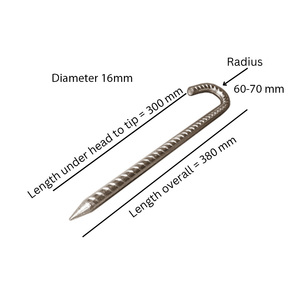 20-inch thép mạ kẽm J Móc Neo mặt đất Cổ Phần cốt thép Cổ Phần PEG cho chó cũi & J Lều Loại sản phẩm Neo - Product Image 2