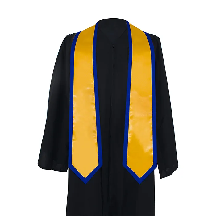 2023 alta calidad tela satinada personalizada Logo impreso juez disfraz personalizado graduación estola bufanda