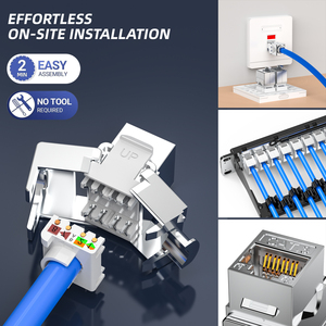 批发价180度Cat5e Cat6 Utp Rj45无工具连接网络模块化梯形插孔 - Product Image 5